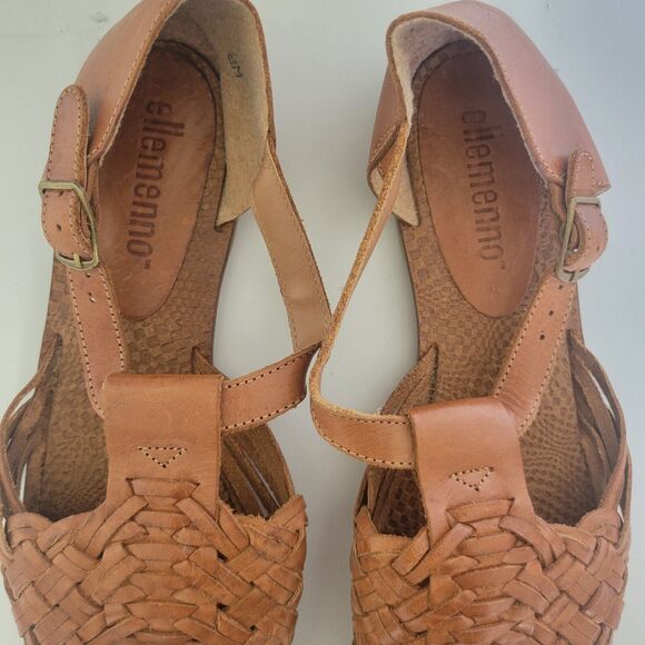 Ellemenno Womens Sandals Size 8 Brown Leather - Picture 2 of 7